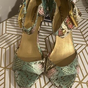 Snake print heels- multi colored